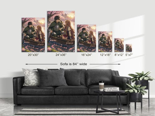 The Rising of the Shield Hero Romance Plus Cherry Blossom Boat Anime Poster