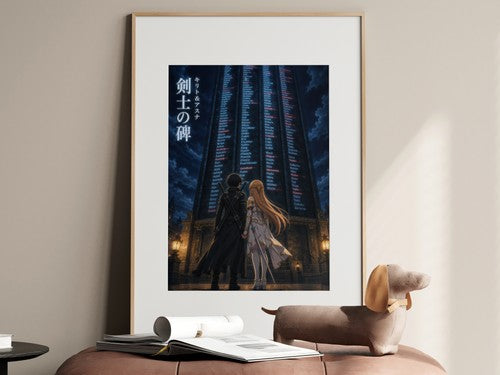 Sword Art Online Sao08 Monument Of Swordsmen Dark Fantasy Key Visual Anime Poste