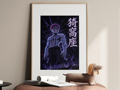 Demon Slayer Dv01 Akaza Electric Profile Anime Poster