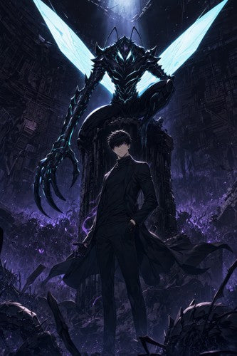 Solo Leveling Sl58 Jinwoo Beru Kings Left Hand Anime Poster