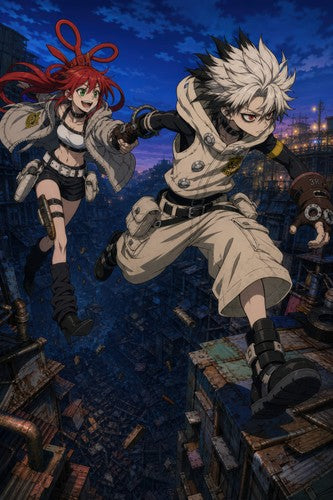 Gachiakuta Gk13 Rudo Riyo Rooftop Run Anime Key Visual Anime Poster