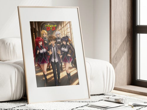 High School DxD P17 Issei Hallway Harem Anime Poster