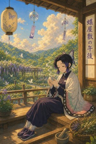 Demon Slayer Mp04 Shinobu Tea Miyazaki Butterfly Porch Anime Poster