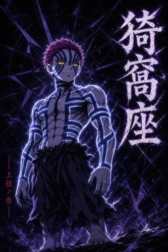 Demon Slayer Dv01 Akaza Electric Profile Anime Poster