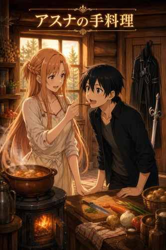 Sword Art Online Sao06 Asuna Cooking Kirito Domestic Warm Key Visual Anime Poste