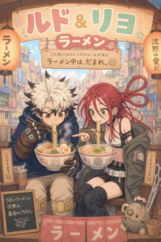 Gachiakuta Gk20 Cute Rudo Riyo Ramen Slurp Kawaii Anime Poster