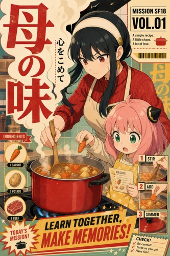Spy x Family Yor Anya Cooking Lesson Domestic Comedy Pop Art Anime Poster