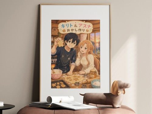 Sword Art Online Sao15 Cute Baking Together Kawaii Anime Poster