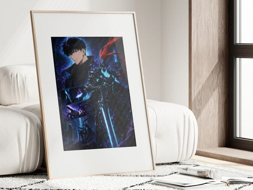 Solo Leveling Sl59 Jinwoo Igris Anime Editorial Anime Poster