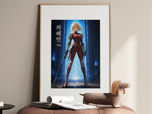 Solo Leveling Sl51 Haein Red Armor Editorial Anime Poster