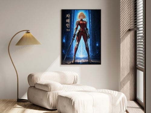 Solo Leveling Sl51 Haein Red Armor Editorial Anime Poster