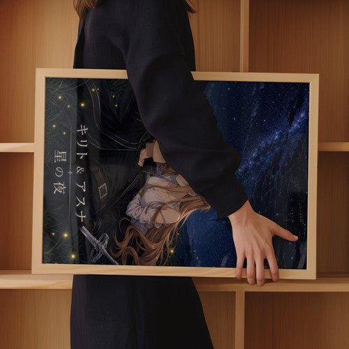 Sword Art Online Sao07 Kirito Asuna Stargazing Night Sky Romance Anime Poster