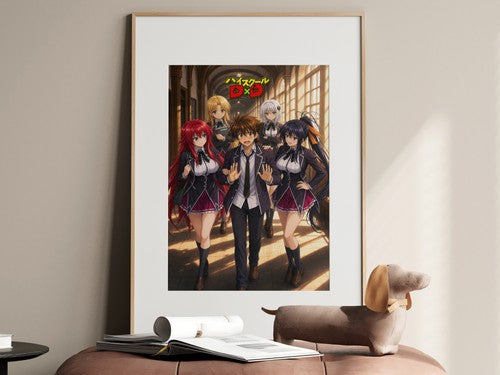 High School DxD P17 Issei Hallway Harem Anime Poster