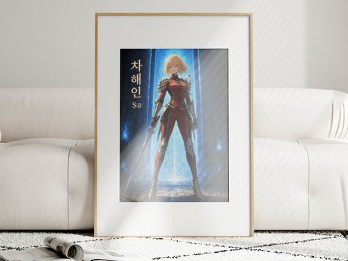 Solo Leveling Sl51 Haein Red Armor Editorial Anime Poster