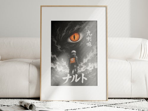 Naruto Nrw01 Naruto Kurama Bw Minimal Winner Format Anime Poster