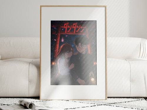 Unframed poster on wall
