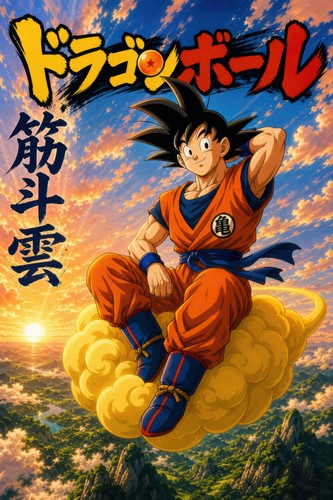 Dragon Ball Db02 Goku Nimbus Training Anime Poster