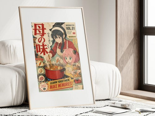 Spy x Family Yor Anya Cooking Lesson Domestic Comedy Pop Art Anime Poster