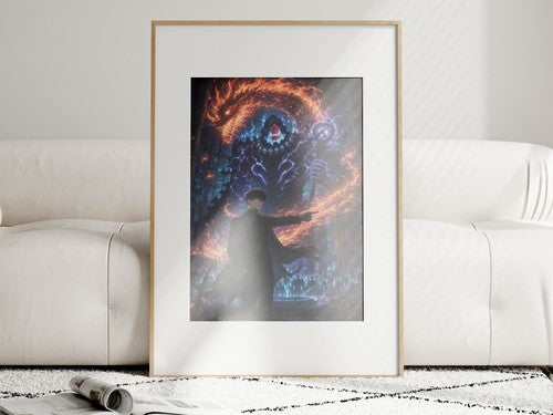 Solo Leveling Sl56 Jinwoo Tusk Hellfire General Anime Poster