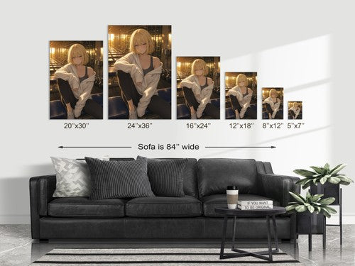 Anime Haein Hoodie Slip Bench Golden Hour Warm Backlight Anime Poster