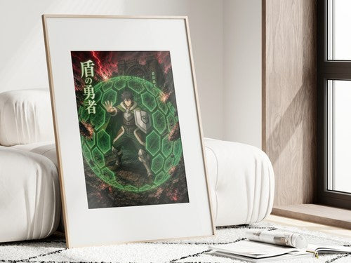The Rising of the Shield Hero Naofumi Shield Prison Defensive Power Anime Poster