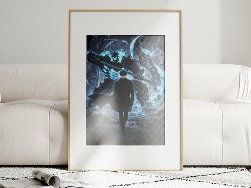 Solo Leveling Sl54 Jinwoo Iron The Wall Anime Poster