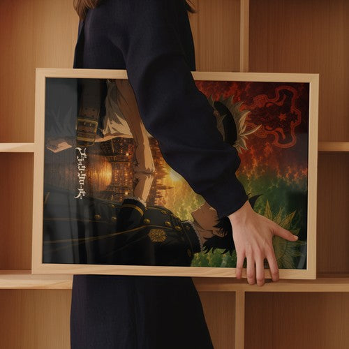 Poster in bedroom setting
