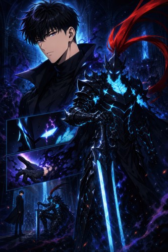 Solo Leveling Sl59 Jinwoo Igris Anime Editorial Anime Poster