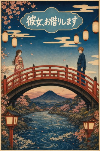 Rent a Girlfriend G10 Ukiyoe Bridge Anime Poster