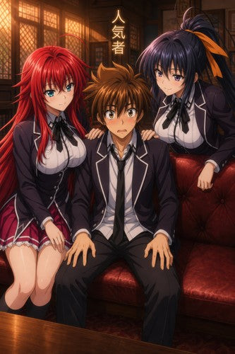 High School DxD P05 Issei Rias Akeno Rivalry Anime Poster