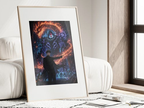 Solo Leveling Sl56 Jinwoo Tusk Hellfire General Anime Poster