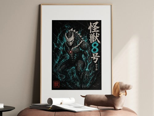 Kaiju No. 8 Kj8 01 Form Dark Cinematic Anime Poster