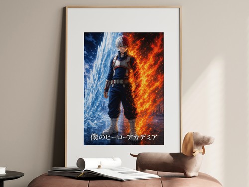 My Hero Academia G2 Todoroki Icefire Anime Poster