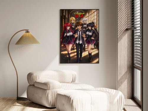 High School DxD P17 Issei Hallway Harem Anime Poster