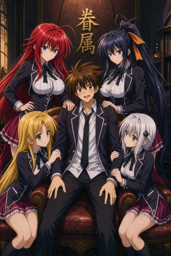 High School DxD P10 Issei Peerage Five Anime Poster