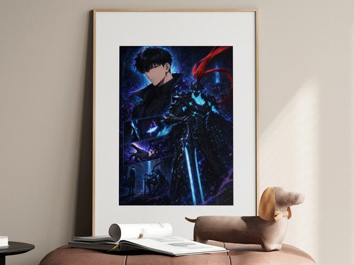 Solo Leveling Sl59 Jinwoo Igris Anime Editorial Anime Poster