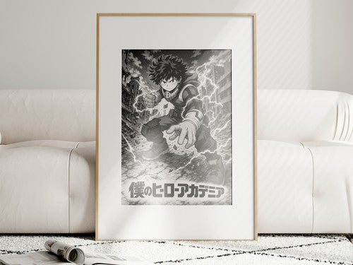 My Hero Academia G5 Deku Bw Manga Anime Poster