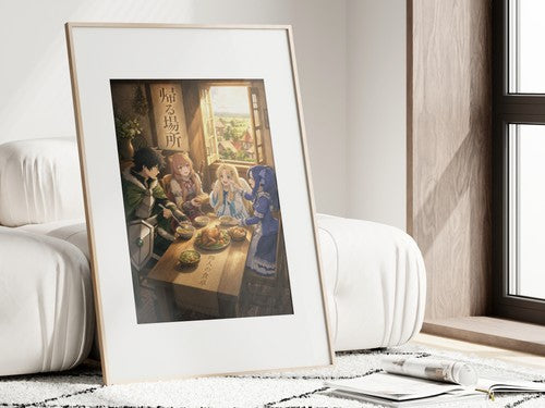 The Rising of the Shield Hero Found Family Dinner Warm Ensemble Anime Poster