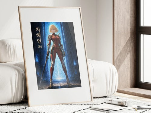 Solo Leveling Sl51 Haein Red Armor Editorial Anime Poster