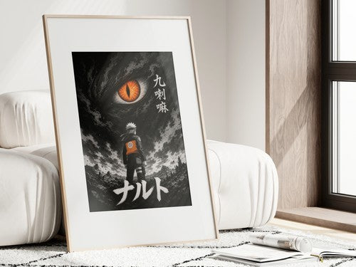 Naruto Nrw01 Naruto Kurama Bw Minimal Winner Format Anime Poster
