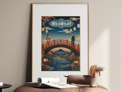 Rent a Girlfriend G10 Ukiyoe Bridge Anime Poster
