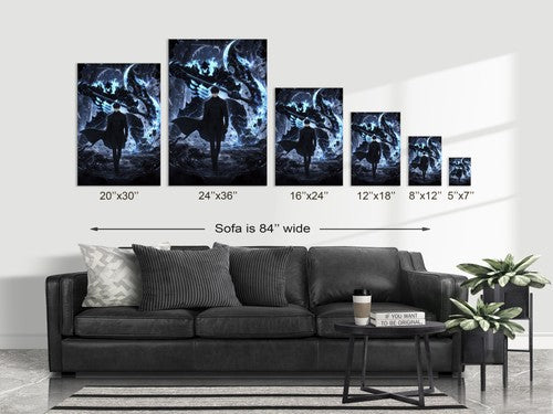 Solo Leveling Sl54 Jinwoo Iron The Wall Anime Poster