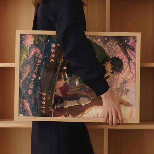 The Rising of the Shield Hero Romance Plus Cherry Blossom Boat Anime Poster