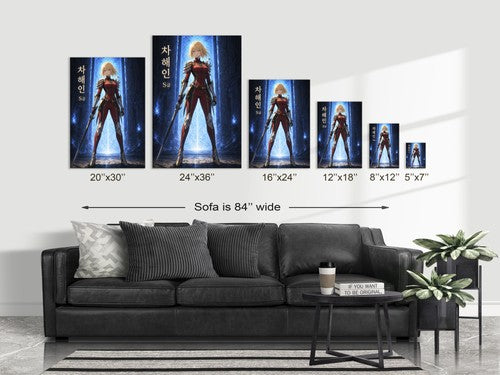 Solo Leveling Sl51 Haein Red Armor Editorial Anime Poster