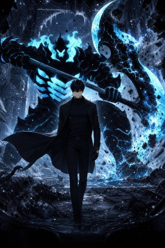 Solo Leveling Sl54 Jinwoo Iron The Wall Anime Poster
