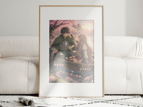 The Rising of the Shield Hero Romance Plus Cherry Blossom Boat Anime Poster