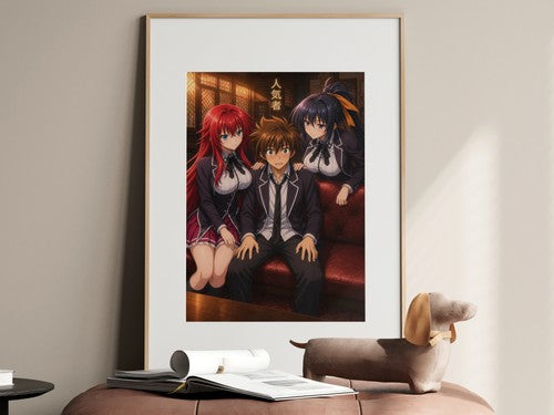 High School DxD P05 Issei Rias Akeno Rivalry Anime Poster