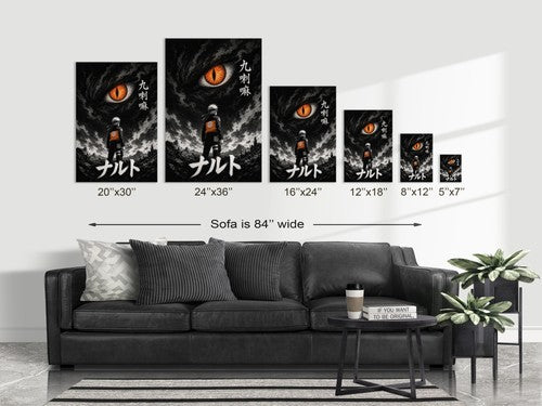 Naruto Nrw01 Naruto Kurama Bw Minimal Winner Format Anime Poster