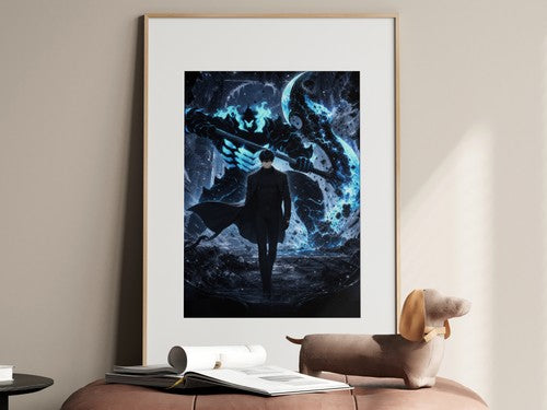 Solo Leveling Sl54 Jinwoo Iron The Wall Anime Poster