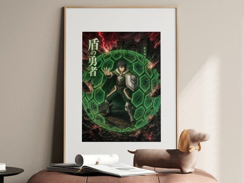 The Rising of the Shield Hero Naofumi Shield Prison Defensive Power Anime Poster